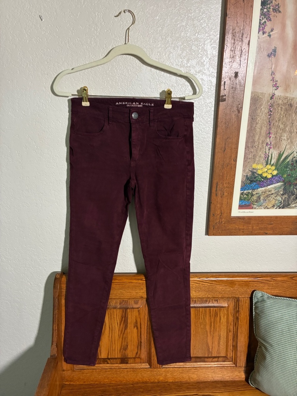 American Eagle Outfitters Burgundy Skinny Jeans